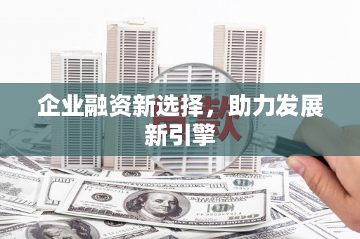 胶州企业融资新选择，助力发展新引擎