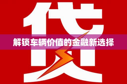 长武解锁车辆价值的金融新选择