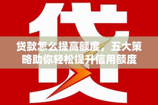 民雄贷款怎么提高额度，五大策略助你轻松提升信用额度