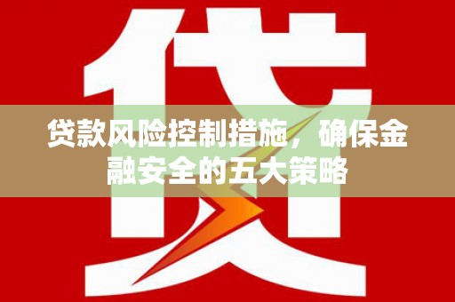 沧县贷款风险控制措施，确保金融安全的五大策略