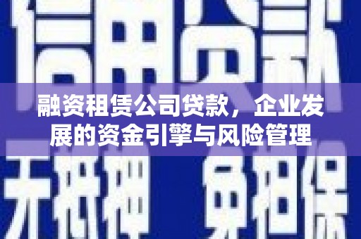 务川融资租赁公司贷款，企业发展的资金引擎与风险管理